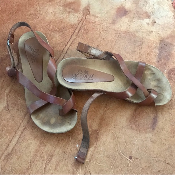 Yokono Strappy Tan Leather Sandals Women’s 7.5/8.5 - Picture 5 of 9